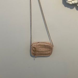 Cream graphic design purse